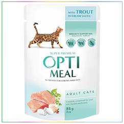 Optimeal Alabalıklı Krema Soslu Yetişkin Kedi Konserversi 85 Gr