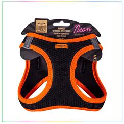 Doggie Havalı Dokuma Neon Serisi Küçük Irk Köpek Göğüs Tasması Turuncu S-32-38CM