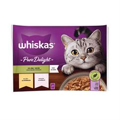 Whiskas Pouch Pure Delight Jöle İçinde Tavuklu ve Somonlu Yetişkin Kedi Konservesi 85gr (4'lü)