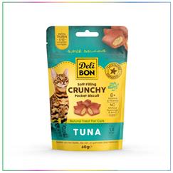 Delibon Cruncy İçi Dolgulu Kedi Ödül Bisküvisi Tuna Balıklı 60gr