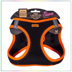 Doggie Havalı Dokuma Neon Serisi Küçük Irk Köpek Göğüs Tasması Turuncu M 38-44cm