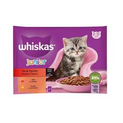 Whiskas Pouch Sos İçinde Sığırlı ve Tavuklu Yavru Kedi Konservesi 85gr (4'lü)