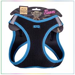 Doggie Havalı Dokuma Neon Serisi Küçük Irk Köpek Göğüs Tasması Mavi L 42-48cm