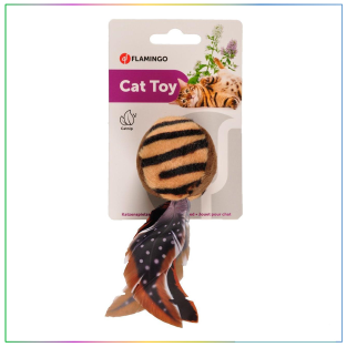 Flamingo Jungle Tüylü Top Catnip Kedi Oyuncağı 14cm