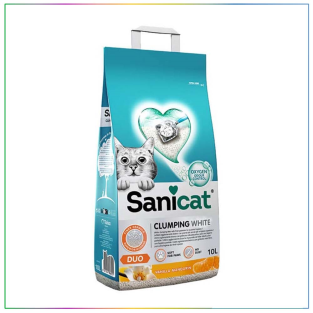 Sanicat Duo White Vanilya Mandalin Kokulu Topaklanan Kedi Kumu 10 Litre