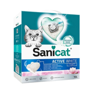 Sanicat Active White Topaklanan Kedi Kumu Lotus Çiçeği Kokulu 10 Lt